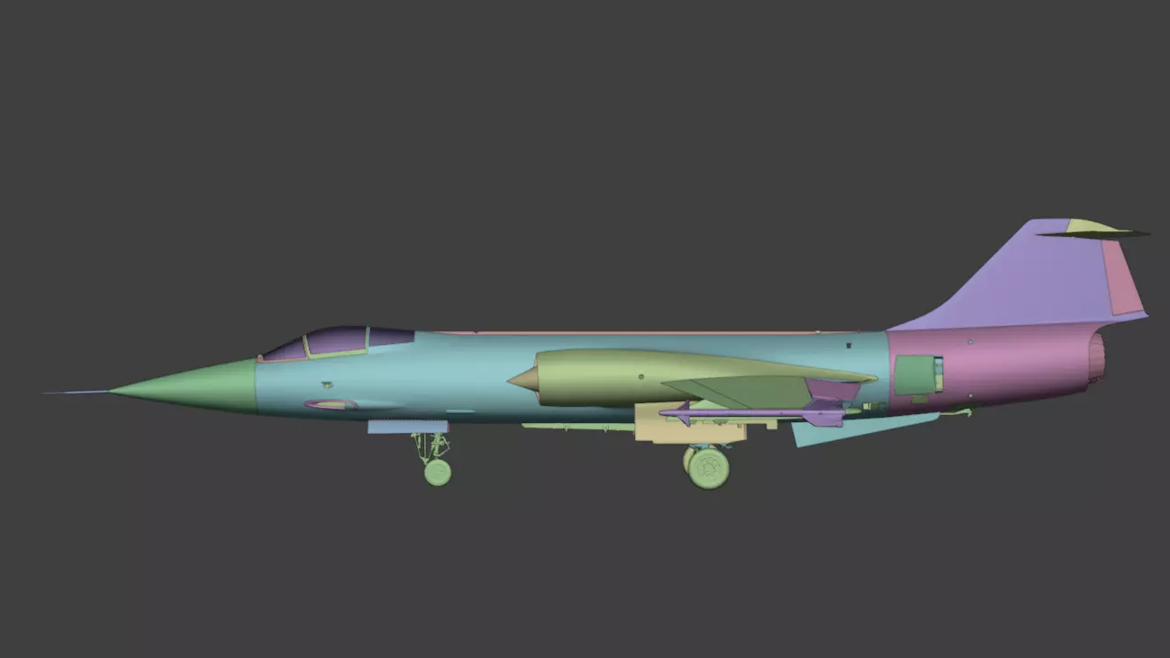 F104G starfighter fighter jet Low-poly 3D model_14