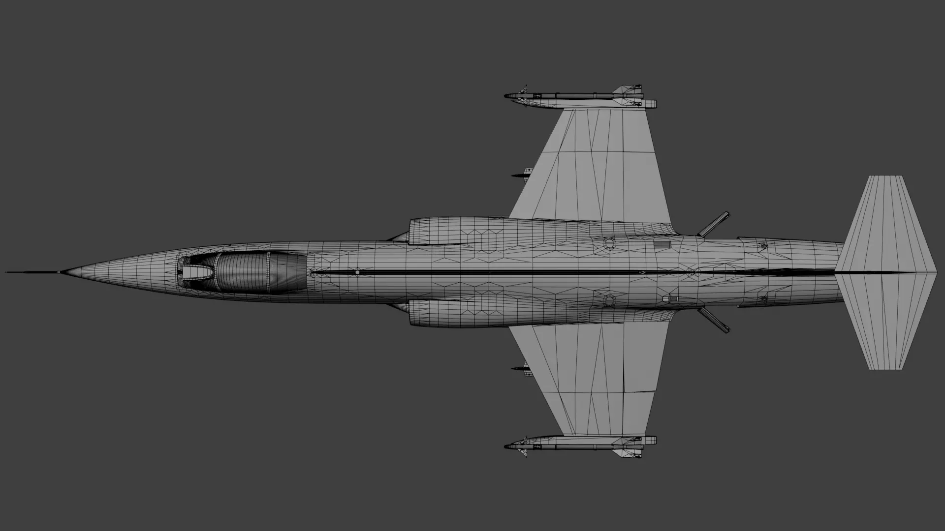 F104G starfighter fighter jet Low-poly 3D model_27