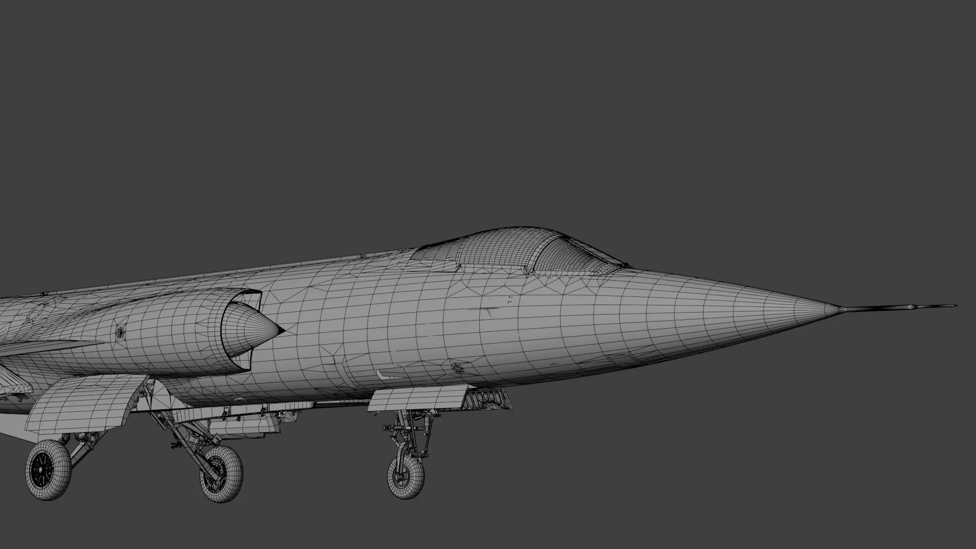 F104G starfighter fighter jet Low-poly 3D model_32