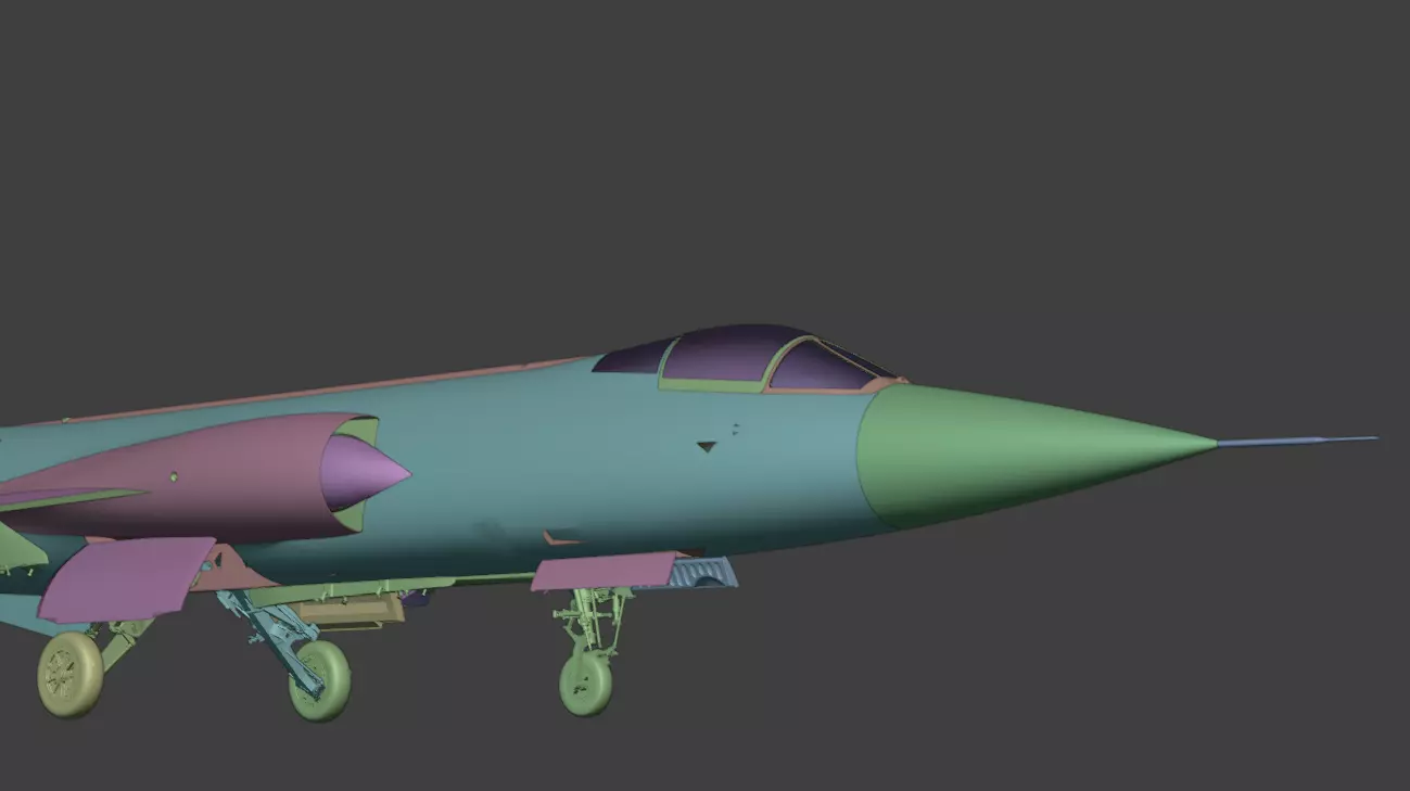 F104G starfighter fighter jet Low-poly 3D model_20
