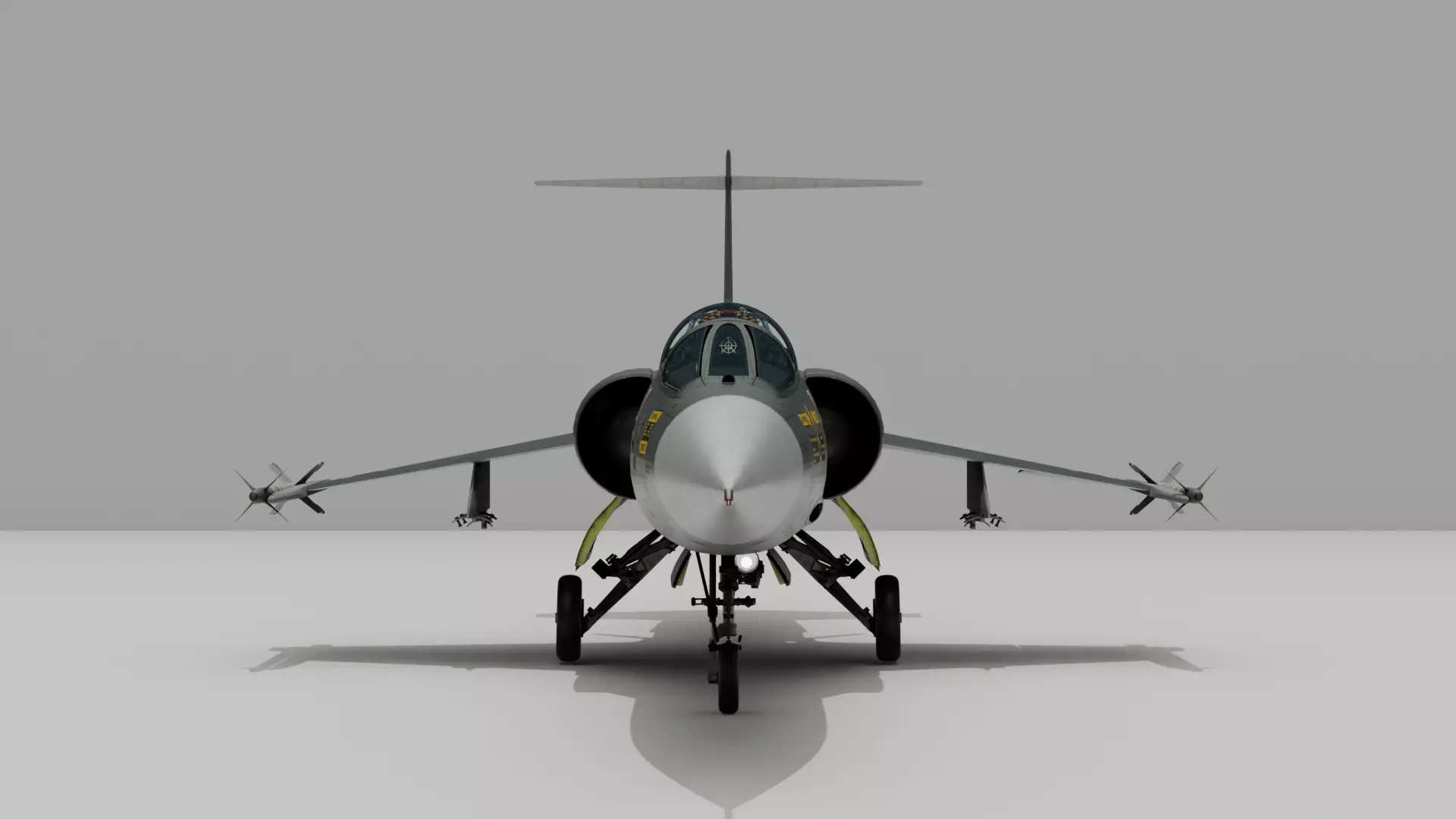 F104G starfighter fighter jet Low-poly 3D model_4