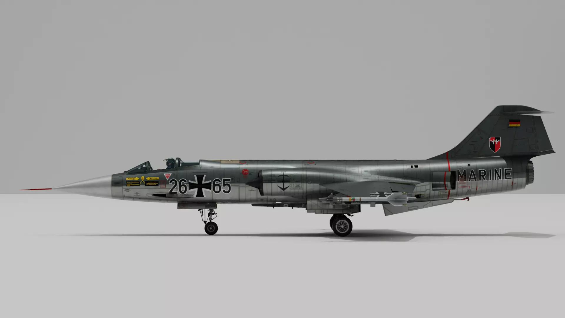 F104G starfighter fighter jet Low-poly 3D model_2