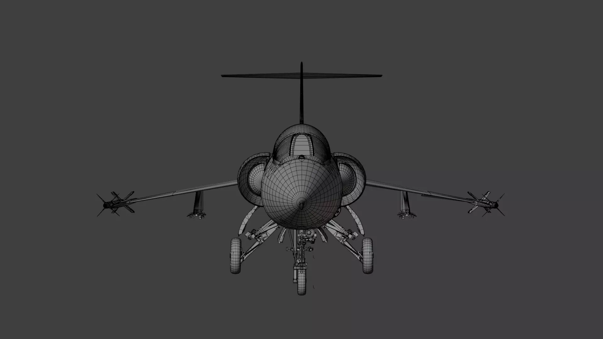 F104G starfighter fighter jet Low-poly 3D model_28