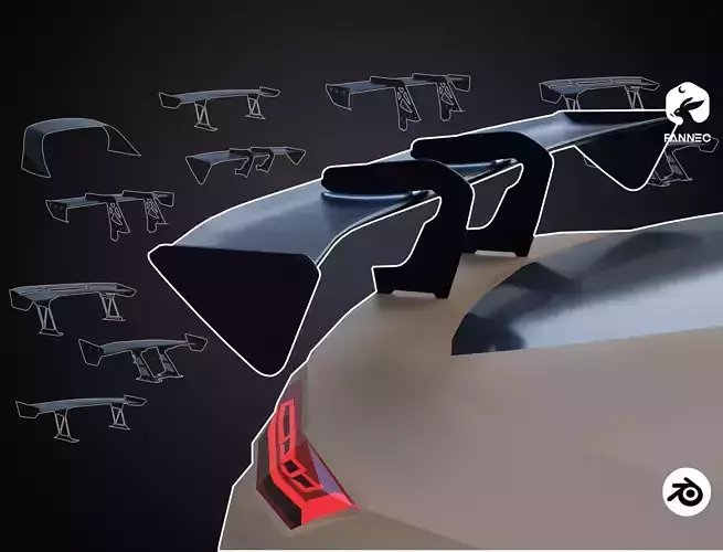 WINGS - Spoilers Collection III - Blender and FBX