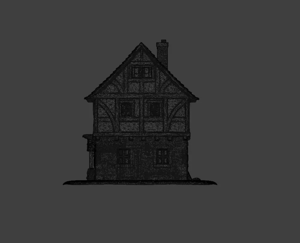 Medieval Timber House Low-poly 3D model_12