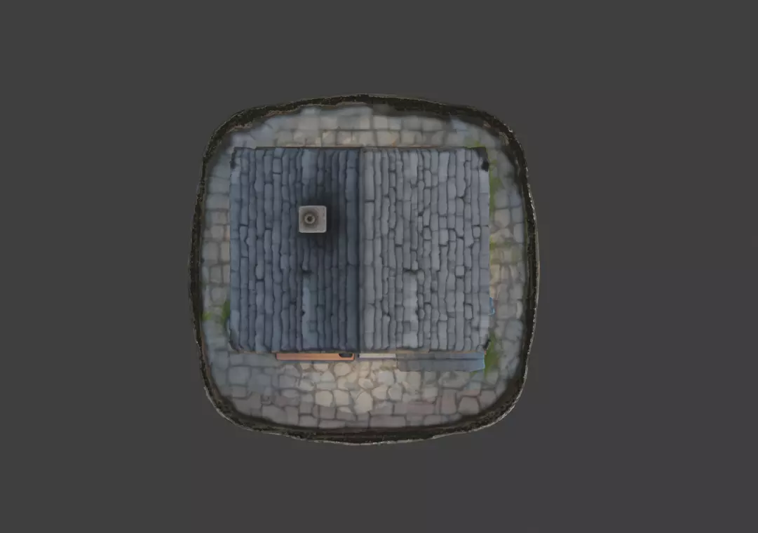 Medieval Timber House Low-poly 3D model_4