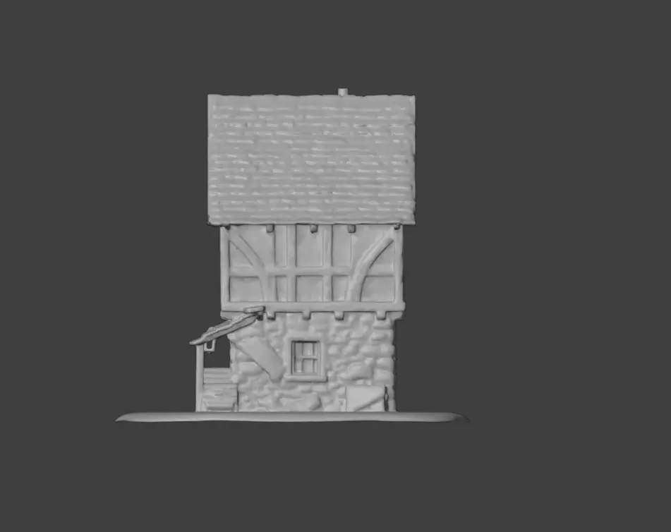 Medieval Timber House Low-poly 3D model_8