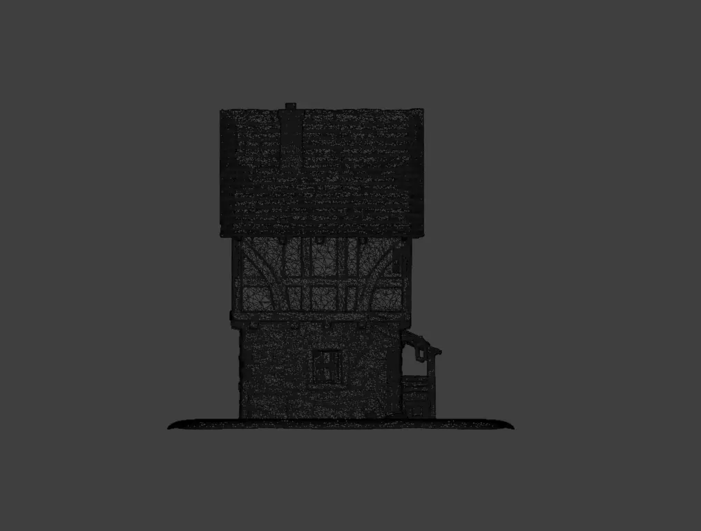 Medieval Timber House Low-poly 3D model_15