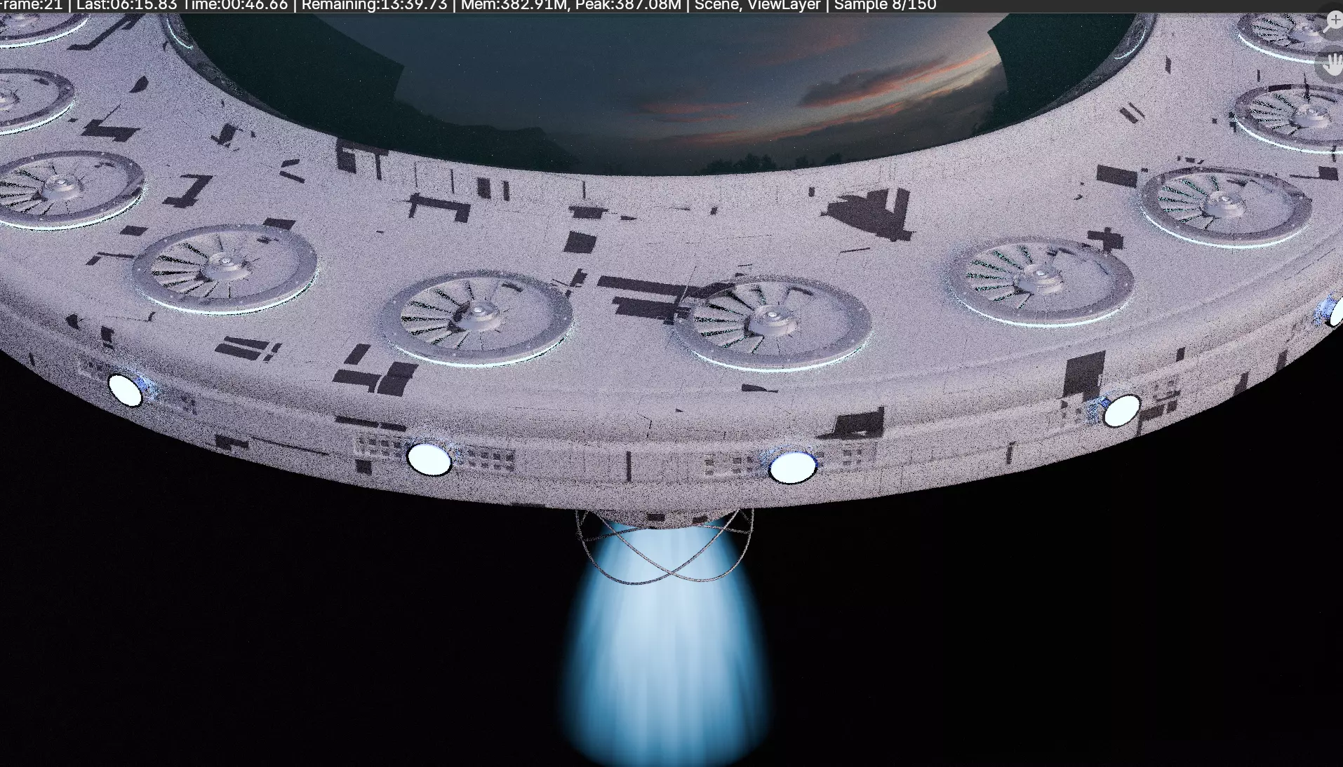 Futuristic UFO Spaceship SCI-FI Vehicle 3D model_1