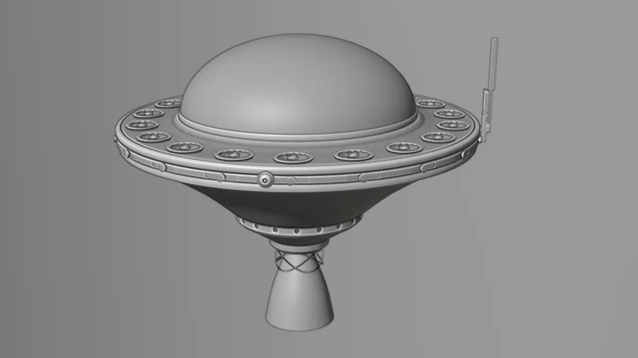 Futuristic UFO Spaceship SCI-FI Vehicle 3D model_10