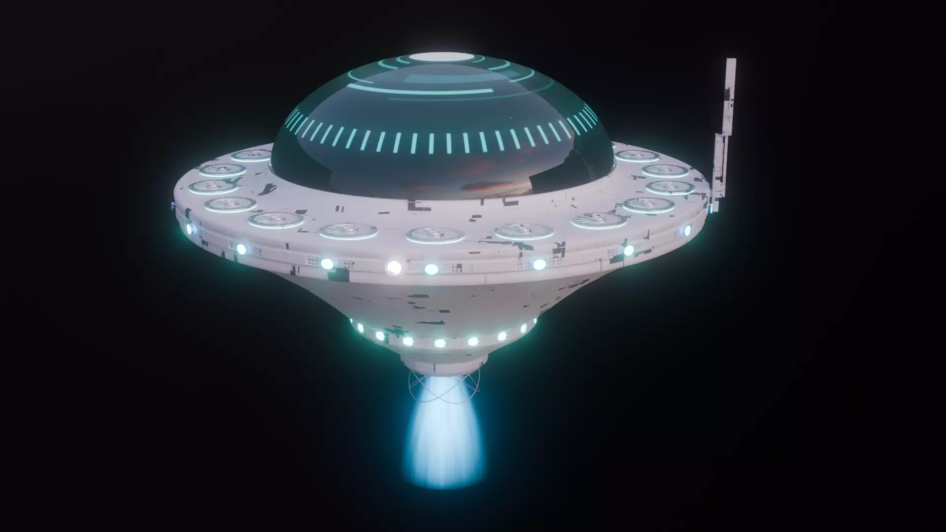 Futuristic UFO Spaceship SCI-FI Vehicle 3D model_0