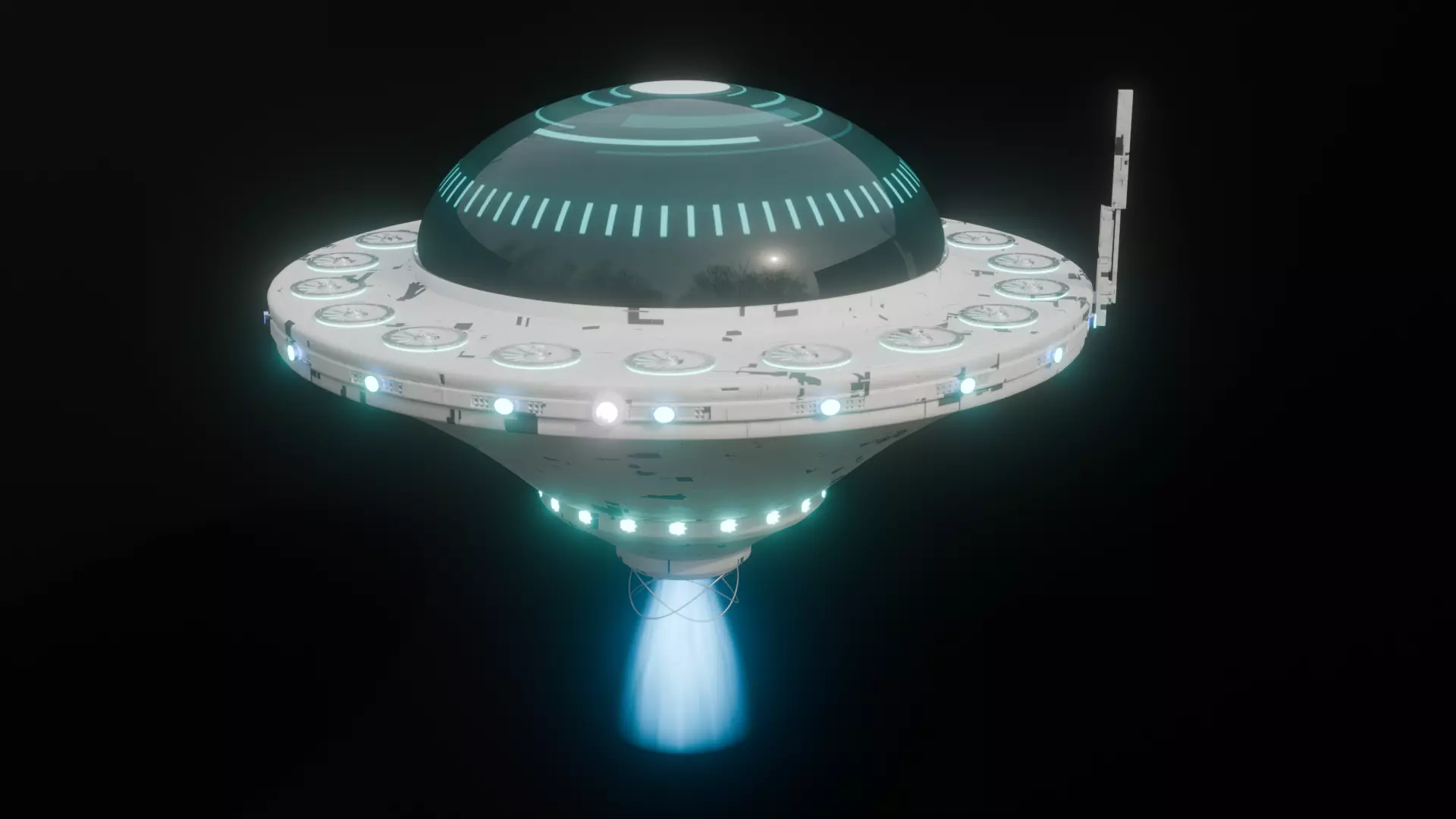 Futuristic UFO Spaceship SCI-FI Vehicle 3D model_3