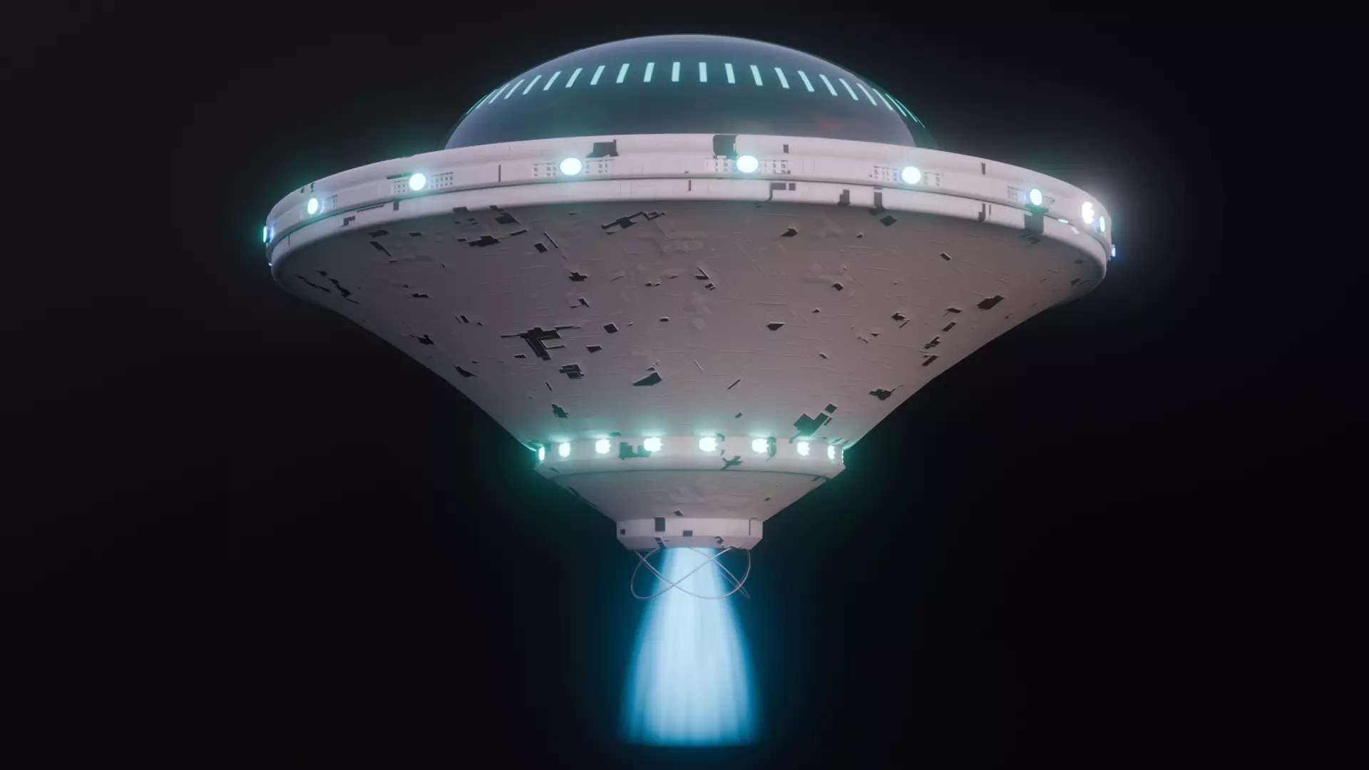 Futuristic UFO Spaceship SCI-FI Vehicle 3D model_6