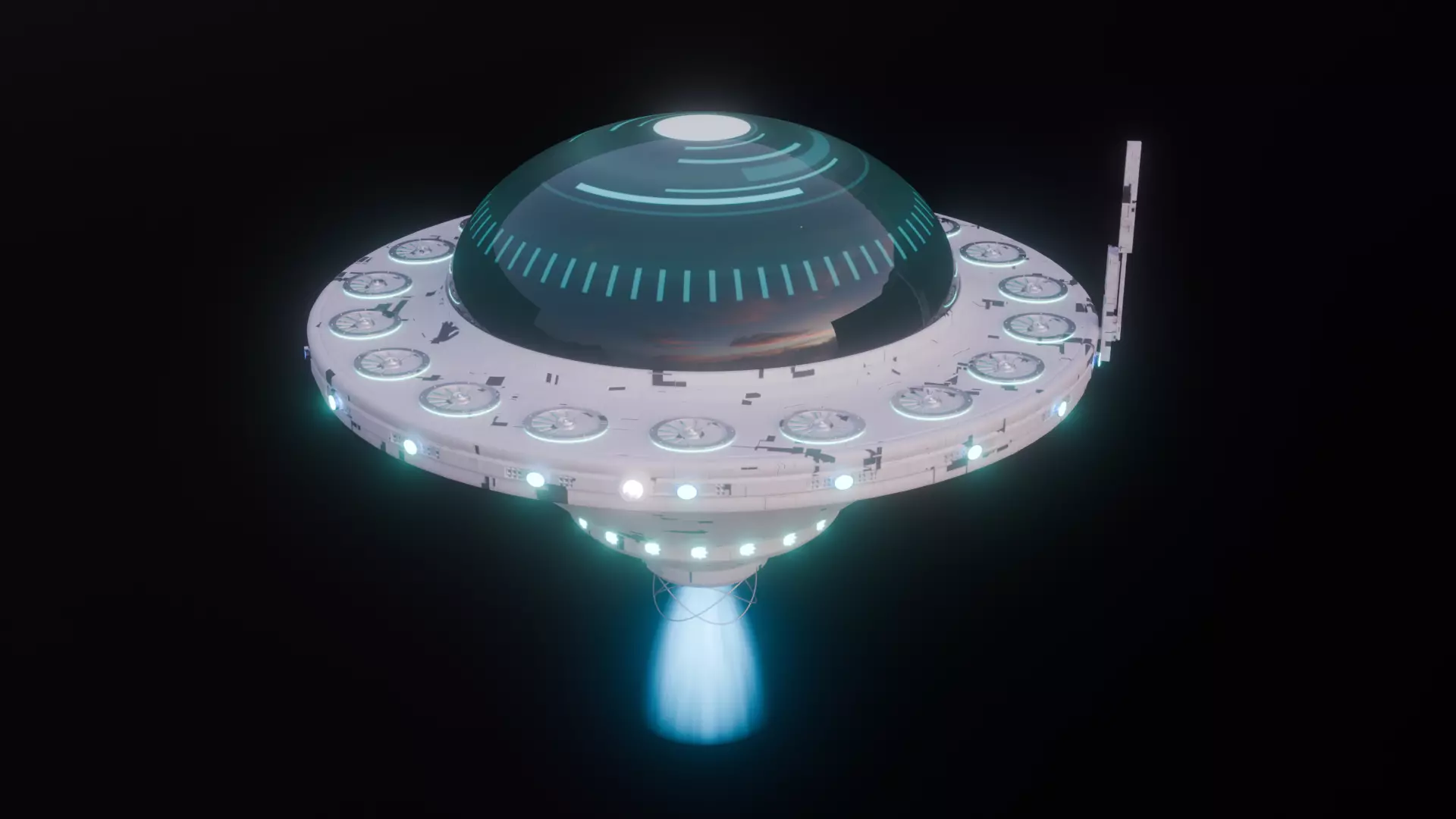 Futuristic UFO Spaceship SCI-FI Vehicle 3D model_4