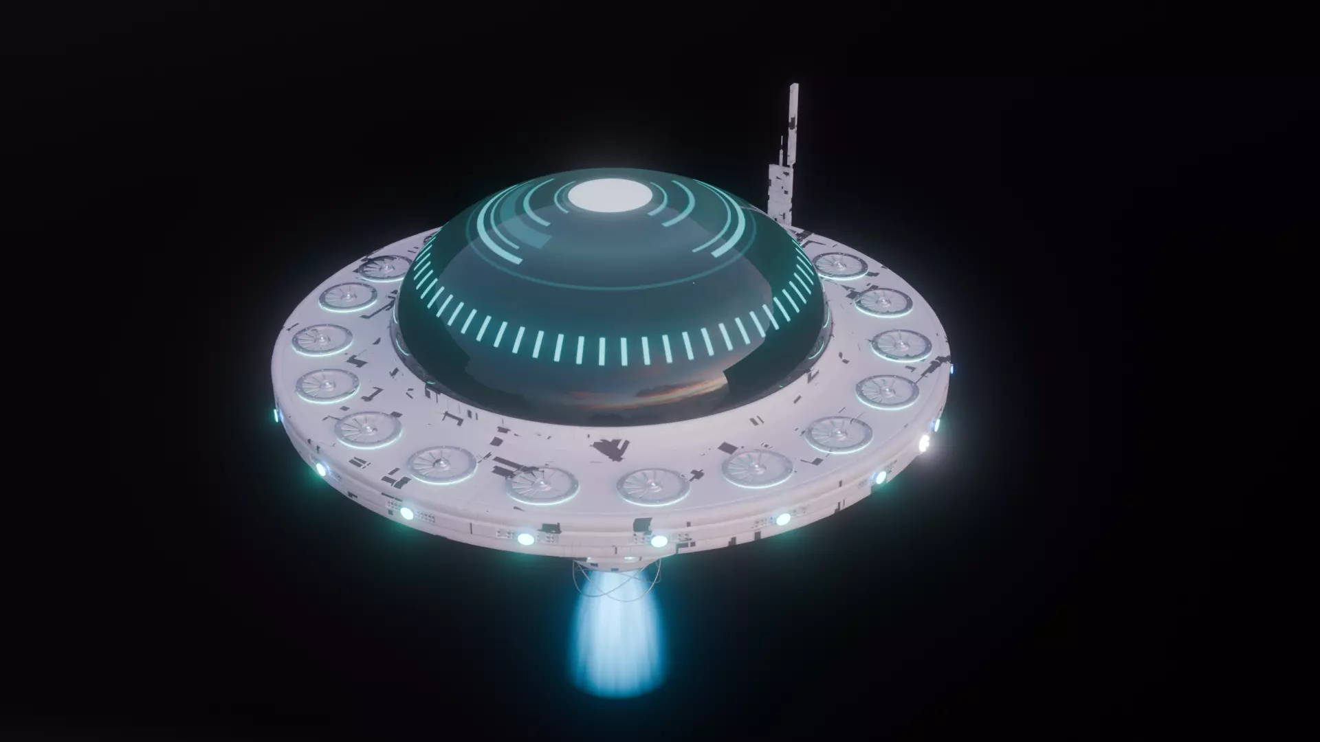 Futuristic UFO Spaceship SCI-FI Vehicle 3D model_2