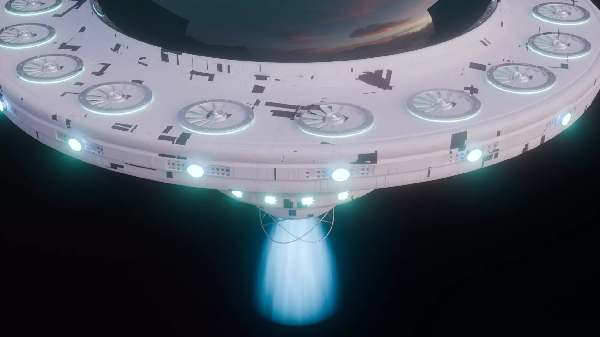 Futuristic UFO Spaceship SCI-FI Vehicle 3D model_11