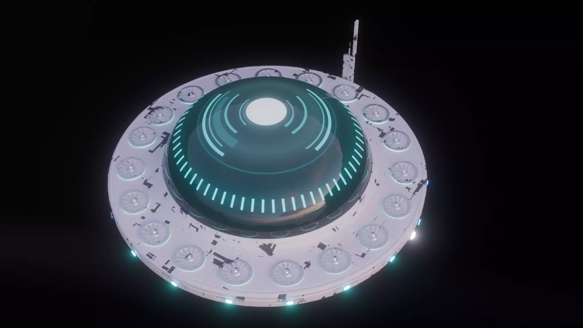 Futuristic UFO Spaceship SCI-FI Vehicle 3D model_5