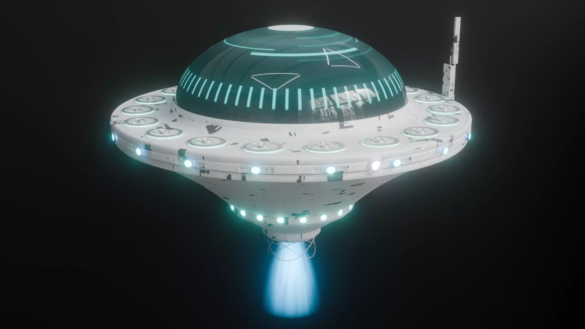 Futuristic UFO Spaceship SCI-FI Vehicle 3D model_9