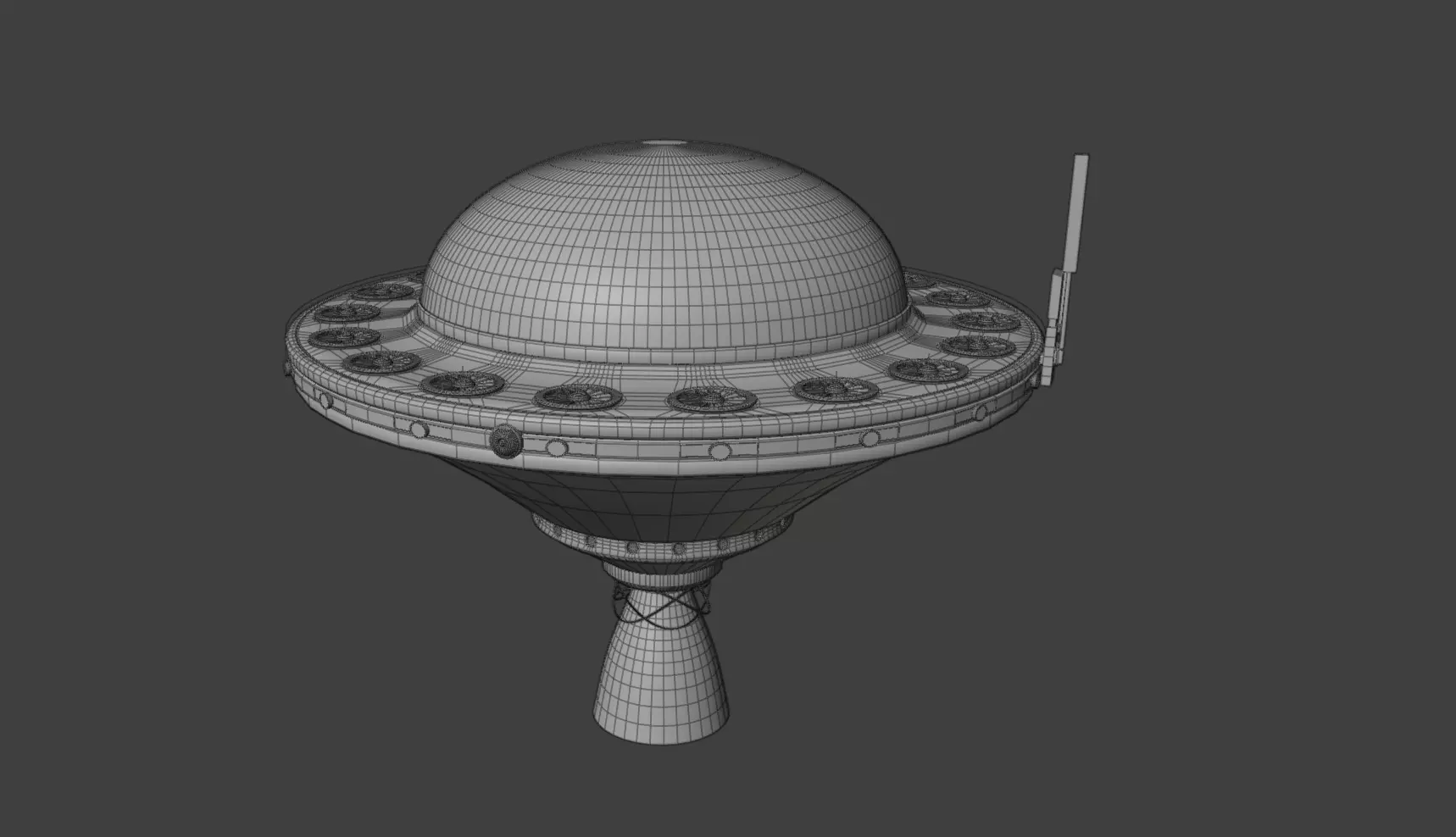 Futuristic UFO Spaceship SCI-FI Vehicle 3D model_14