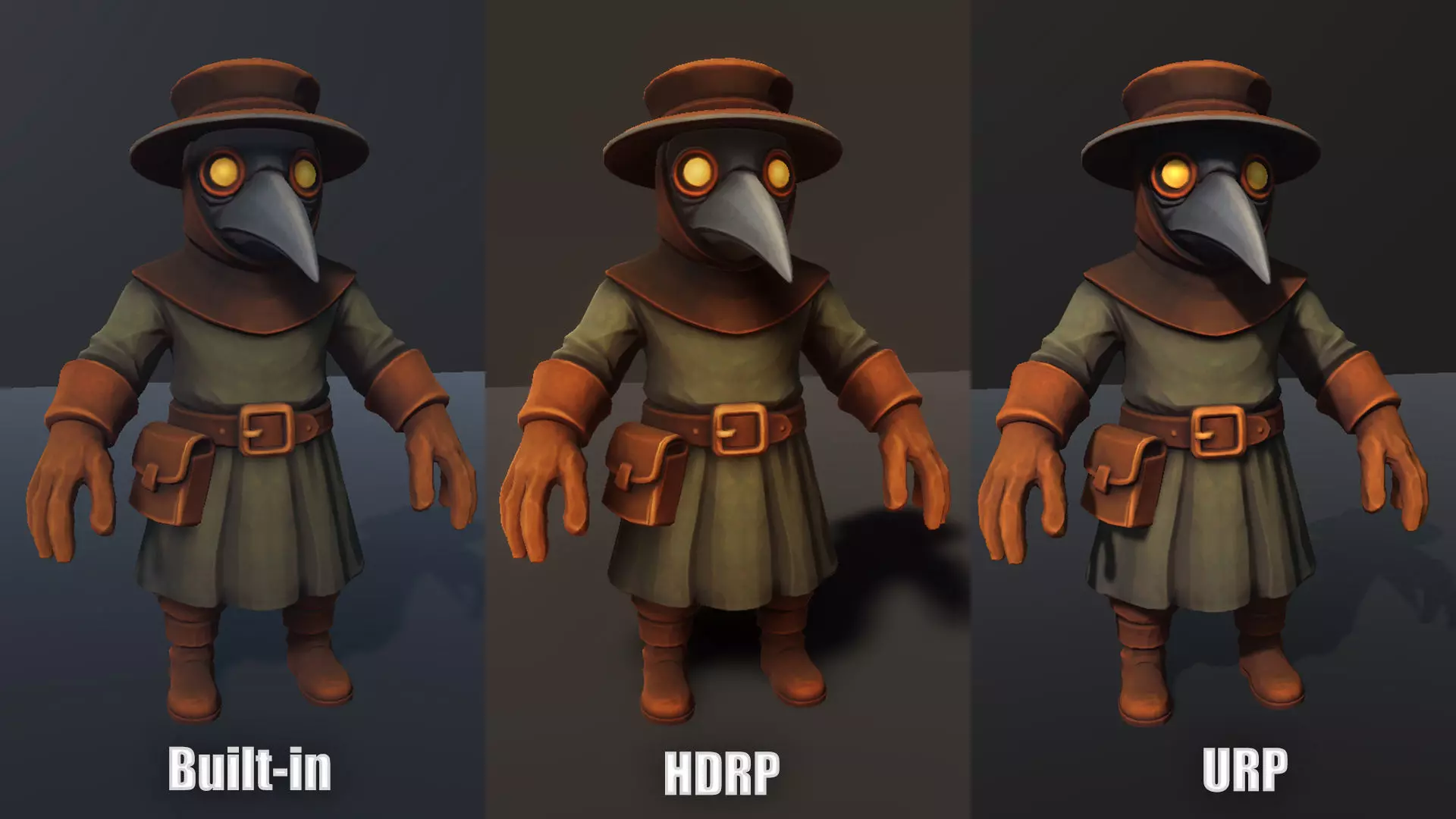 Plague Doctor - Game ready character Low-poly 3D model_9