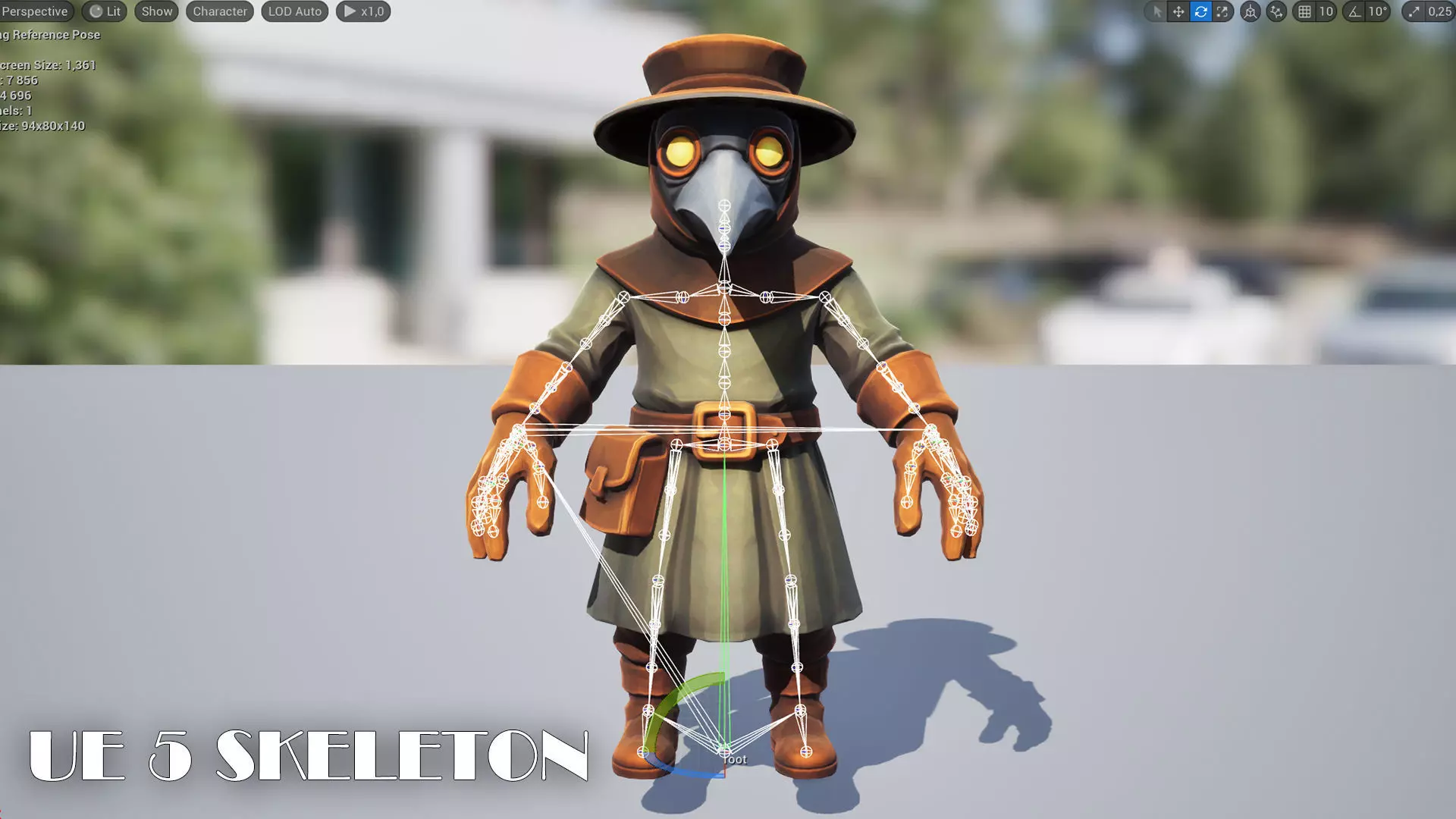 Plague Doctor - Game ready character Low-poly 3D model_5