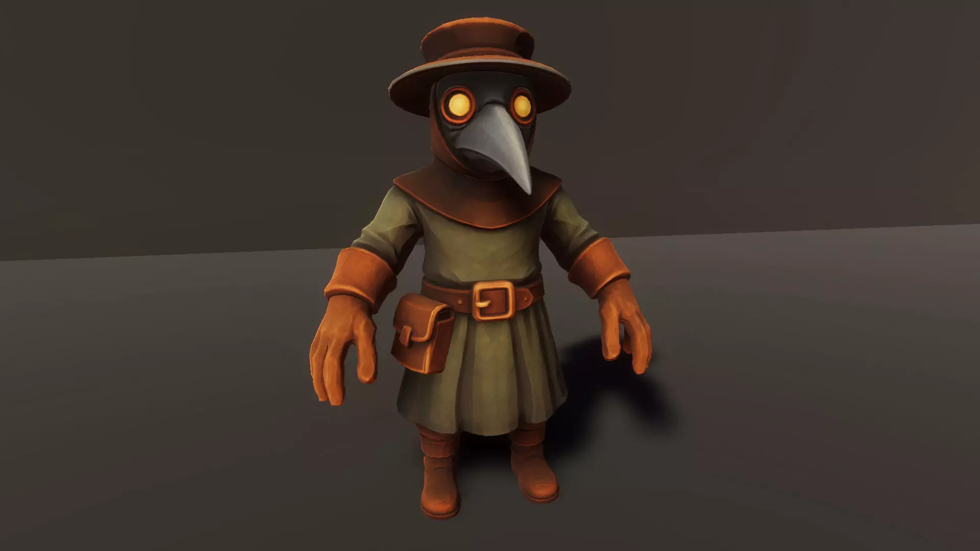 Plague Doctor - Game ready character Low-poly 3D model_7
