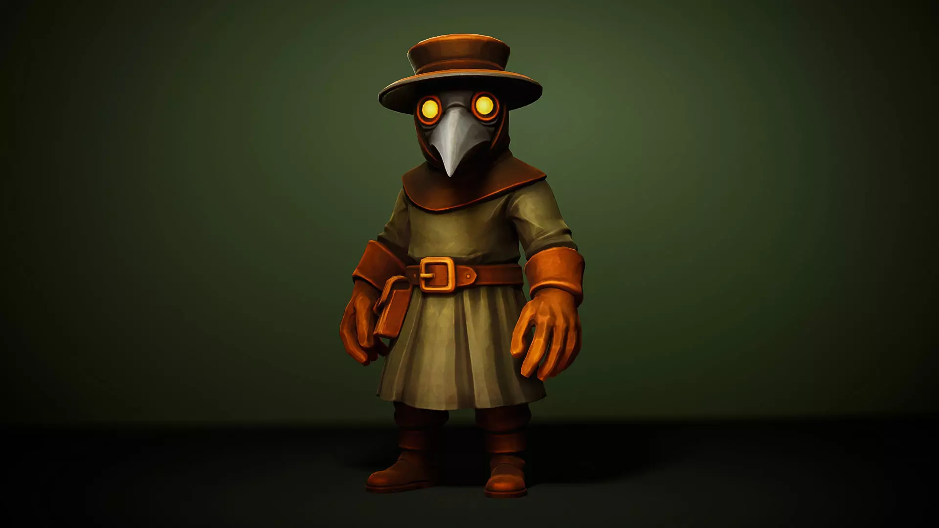 Plague Doctor - Game ready character Low-poly 3D model_2
