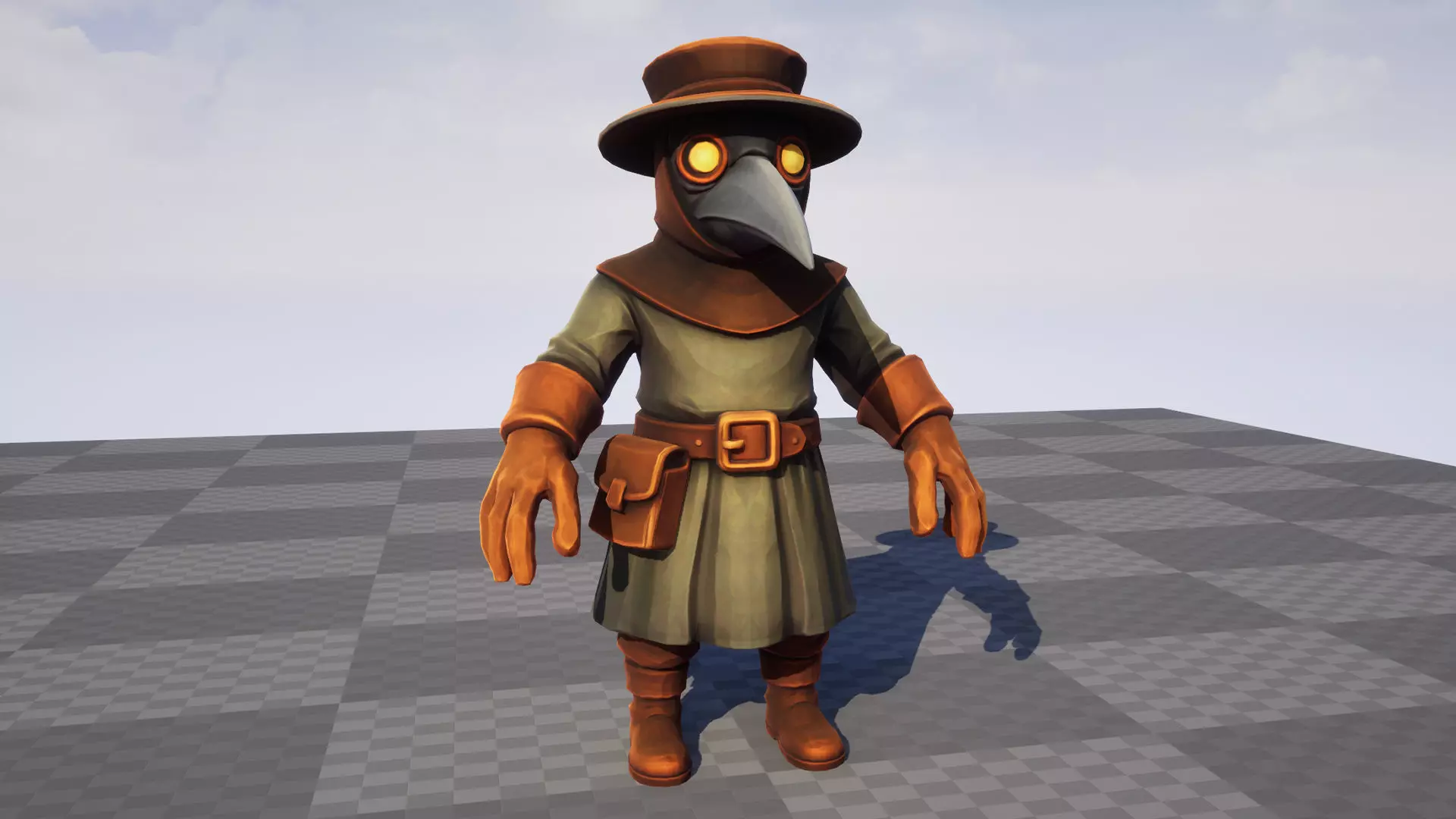 Plague Doctor - Game ready character Low-poly 3D model_3