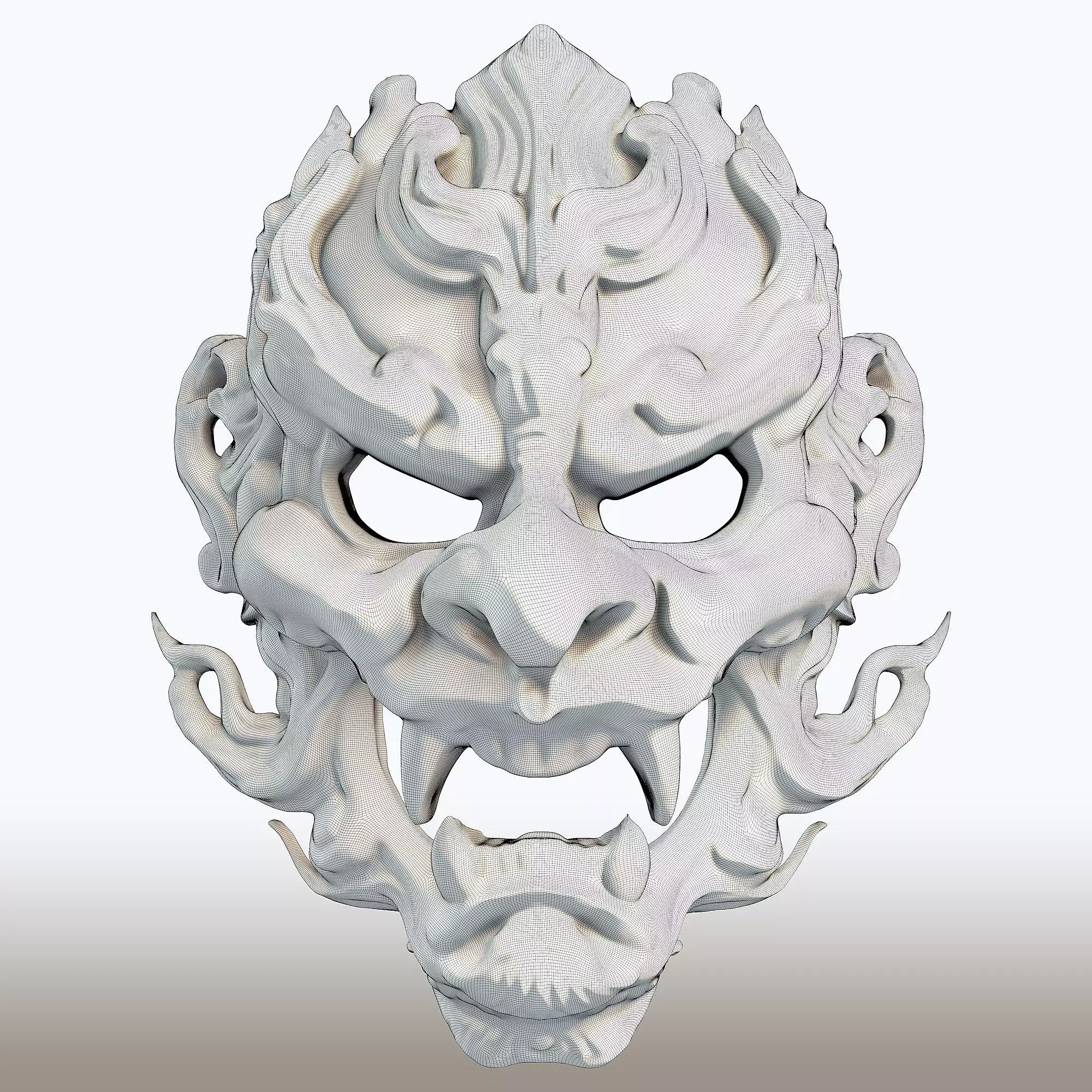 Indonesian Traditional Mask Balinese Cultural Wall Art  3D print model_9