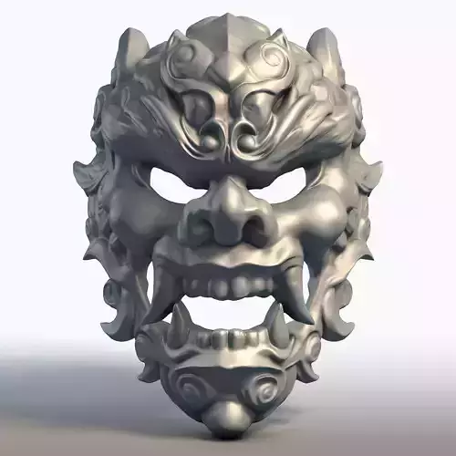 Indonesian Mask Wall Art Traditional Wayang Mask Sculpture  3D print model