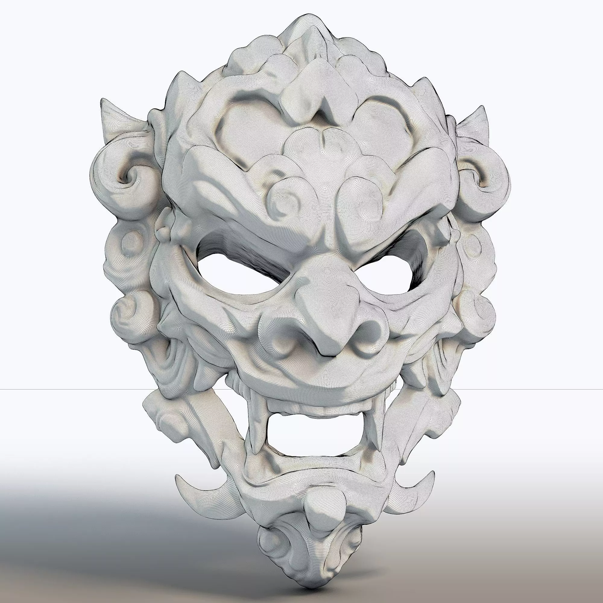 Indonesian Mask Wall Art Balinese Javanese Traditional Mask 3D print model_8