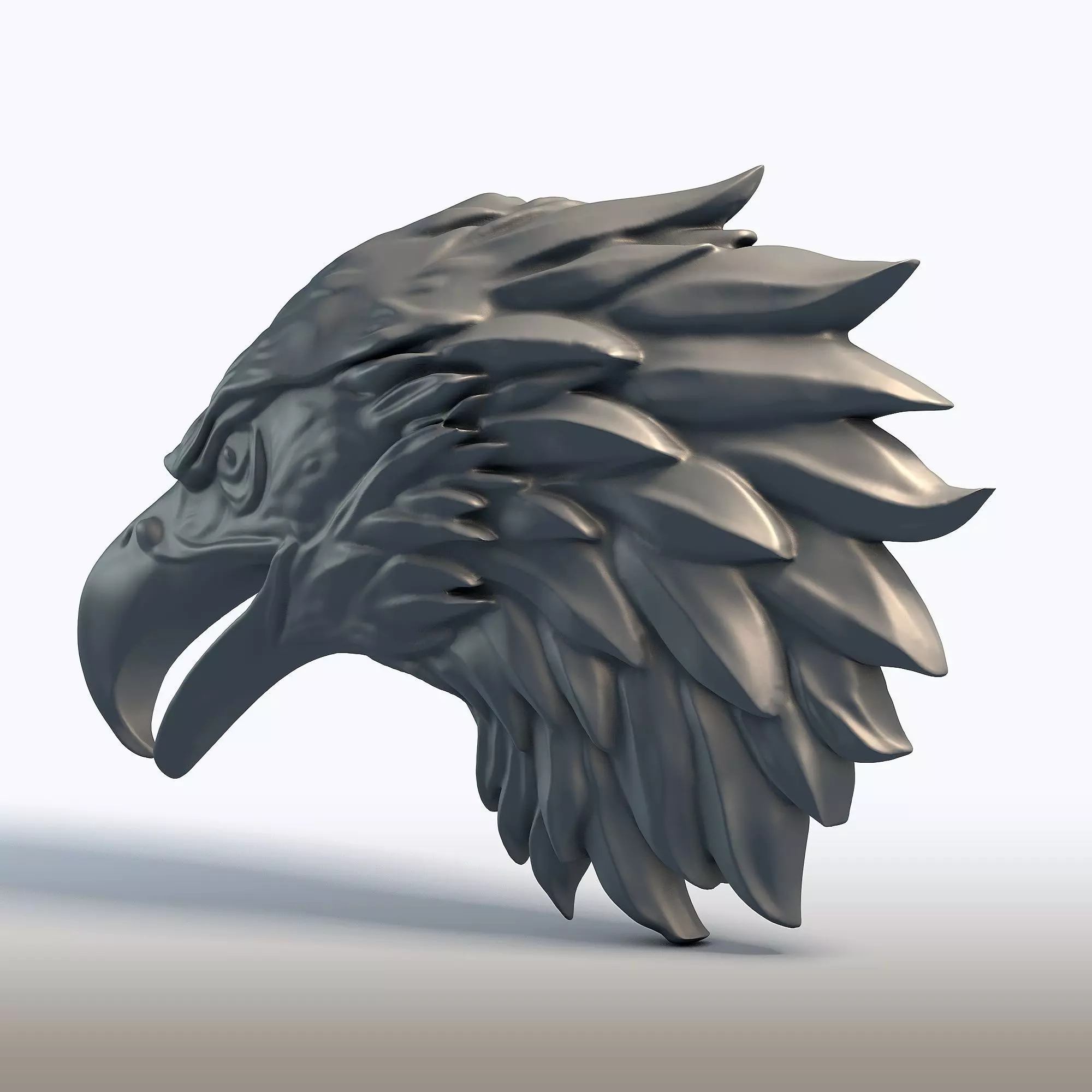 Eagle Head Sculpture Majestic Bird of Prey Bust  3D print model_2