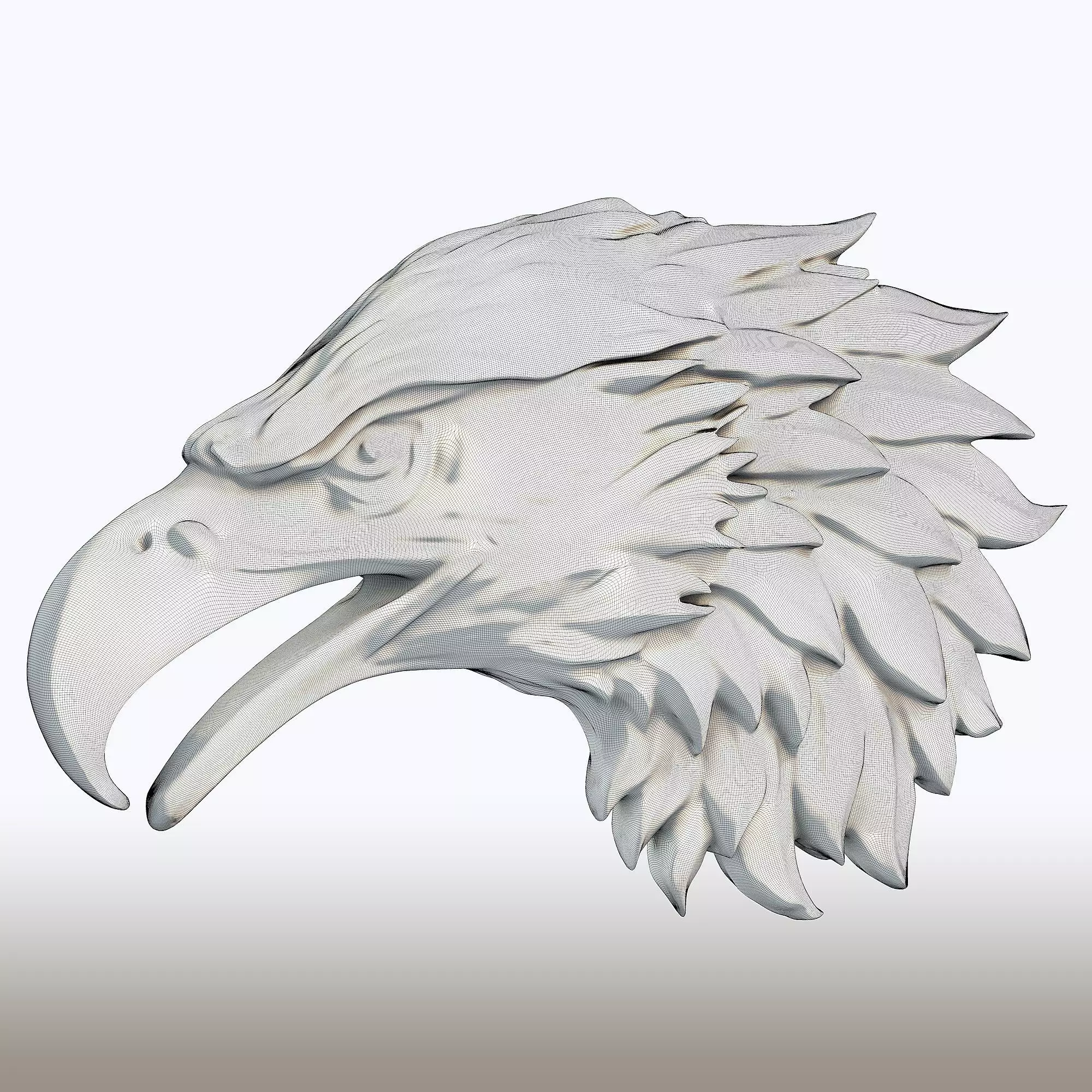 Eagle Head Sculpture Majestic Bird of Prey Bust  3D print model_8