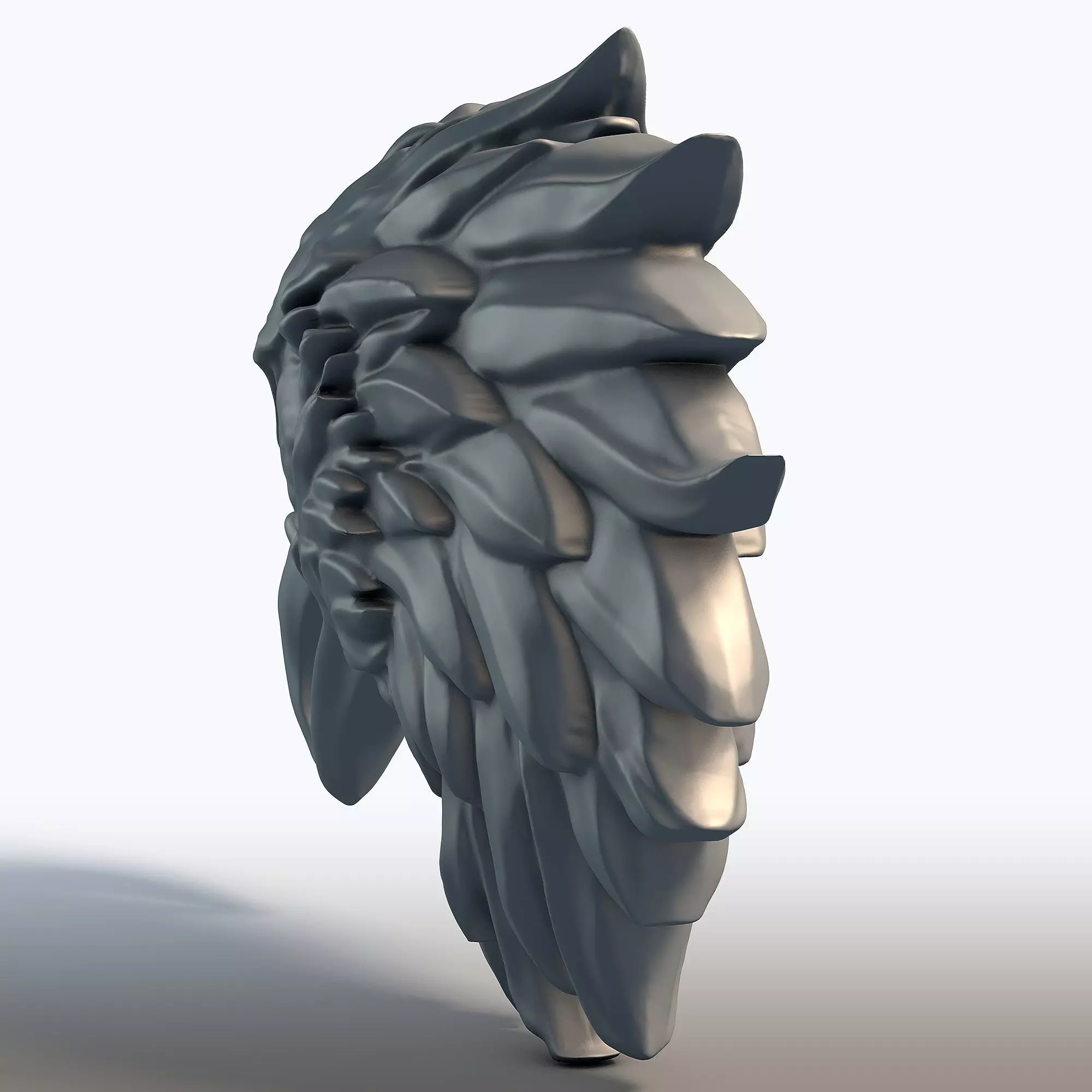 Eagle Head Sculpture Majestic Bird of Prey Bust  3D print model_3