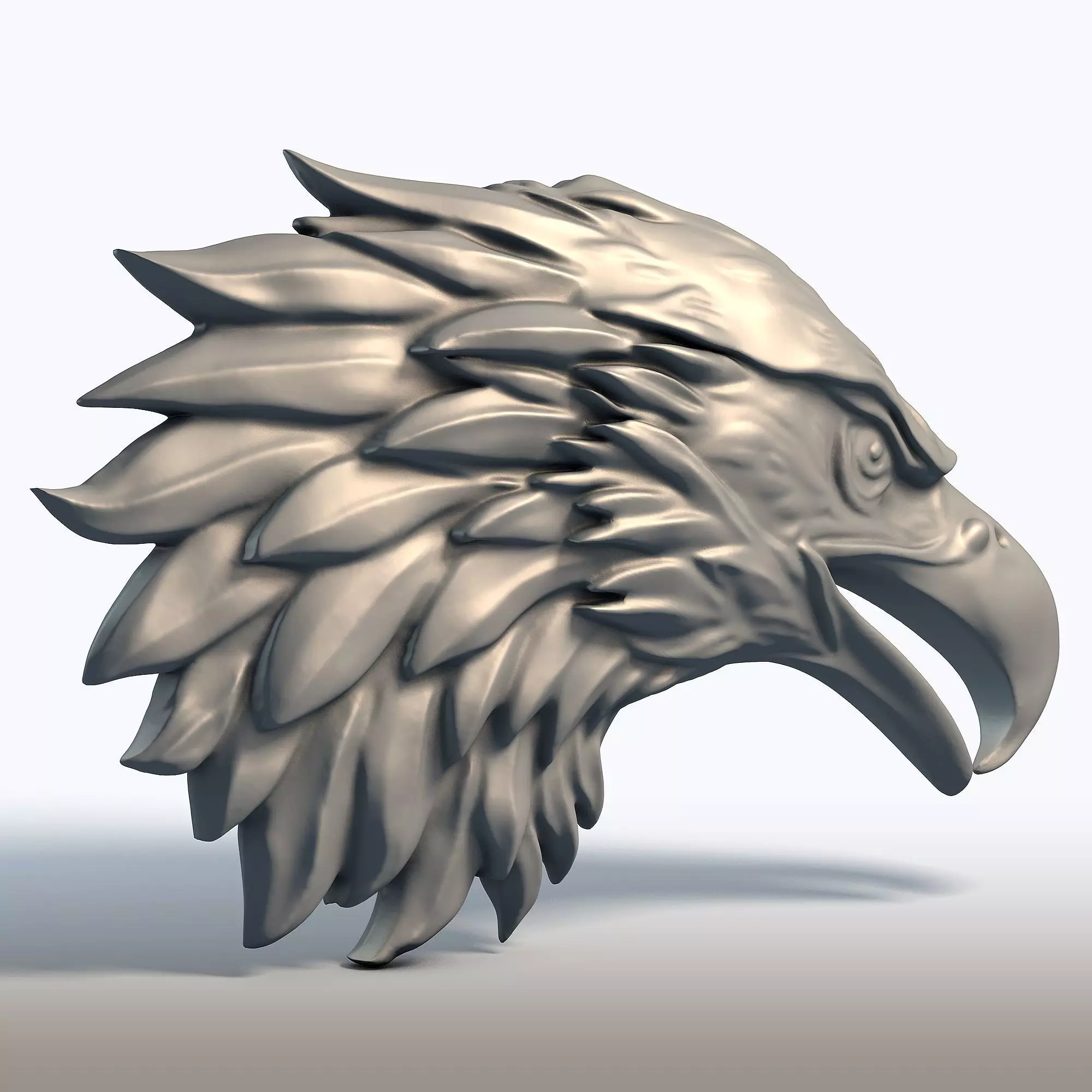 Eagle Head Sculpture Majestic Bird of Prey Bust  3D print model_4