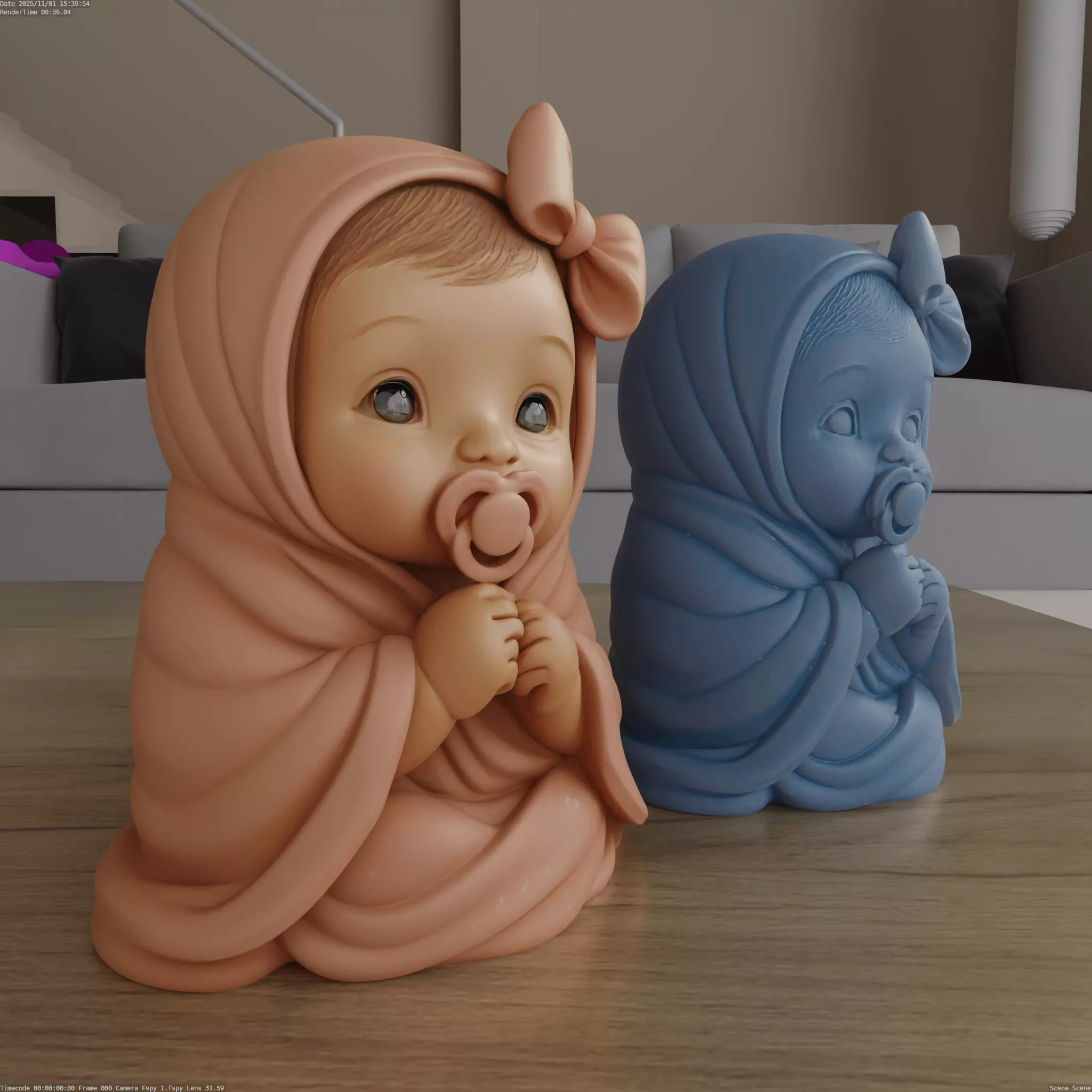 Sweet Baby Figurine STL Cuteness Purity Decor 3D print model_3