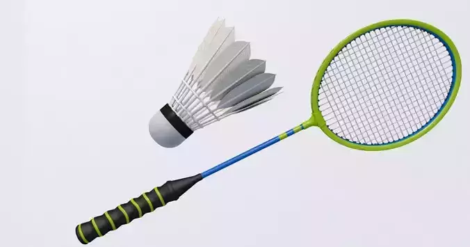 Badminton Racket and Shuttlecock