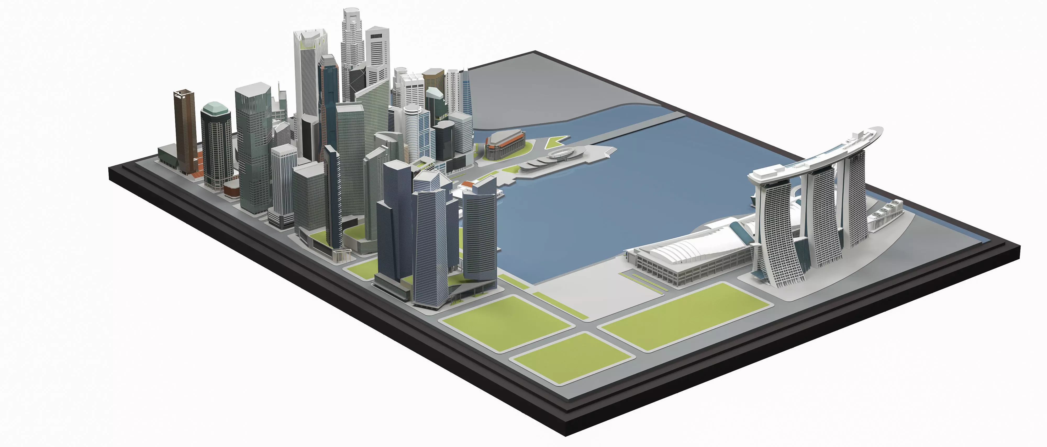 Singapore City Low-poly 3D model_9