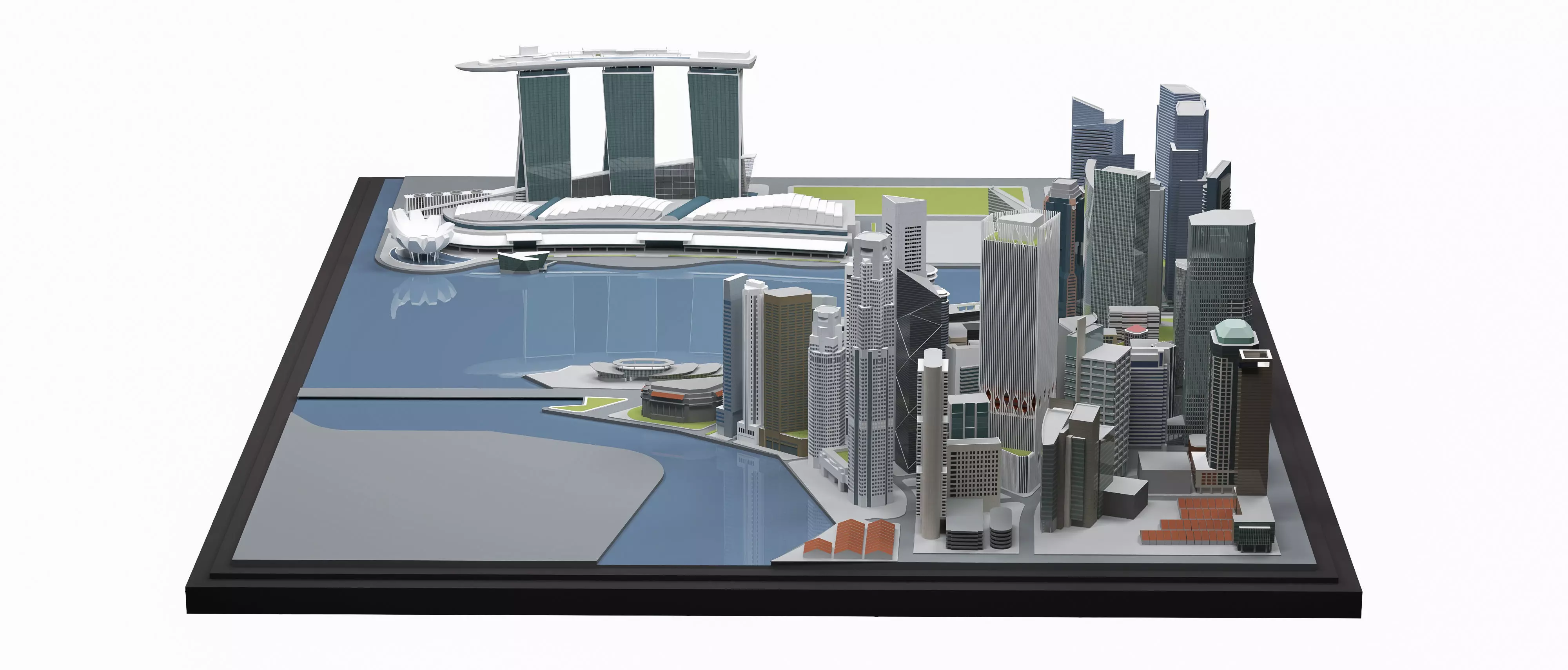 Singapore City Low-poly 3D model_8