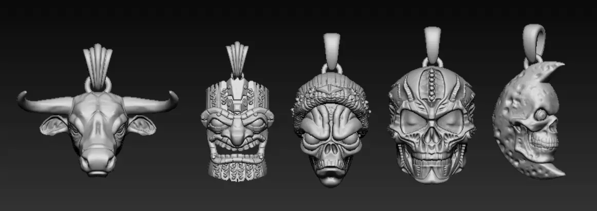 Golden Bull Head Pendant 3D print model