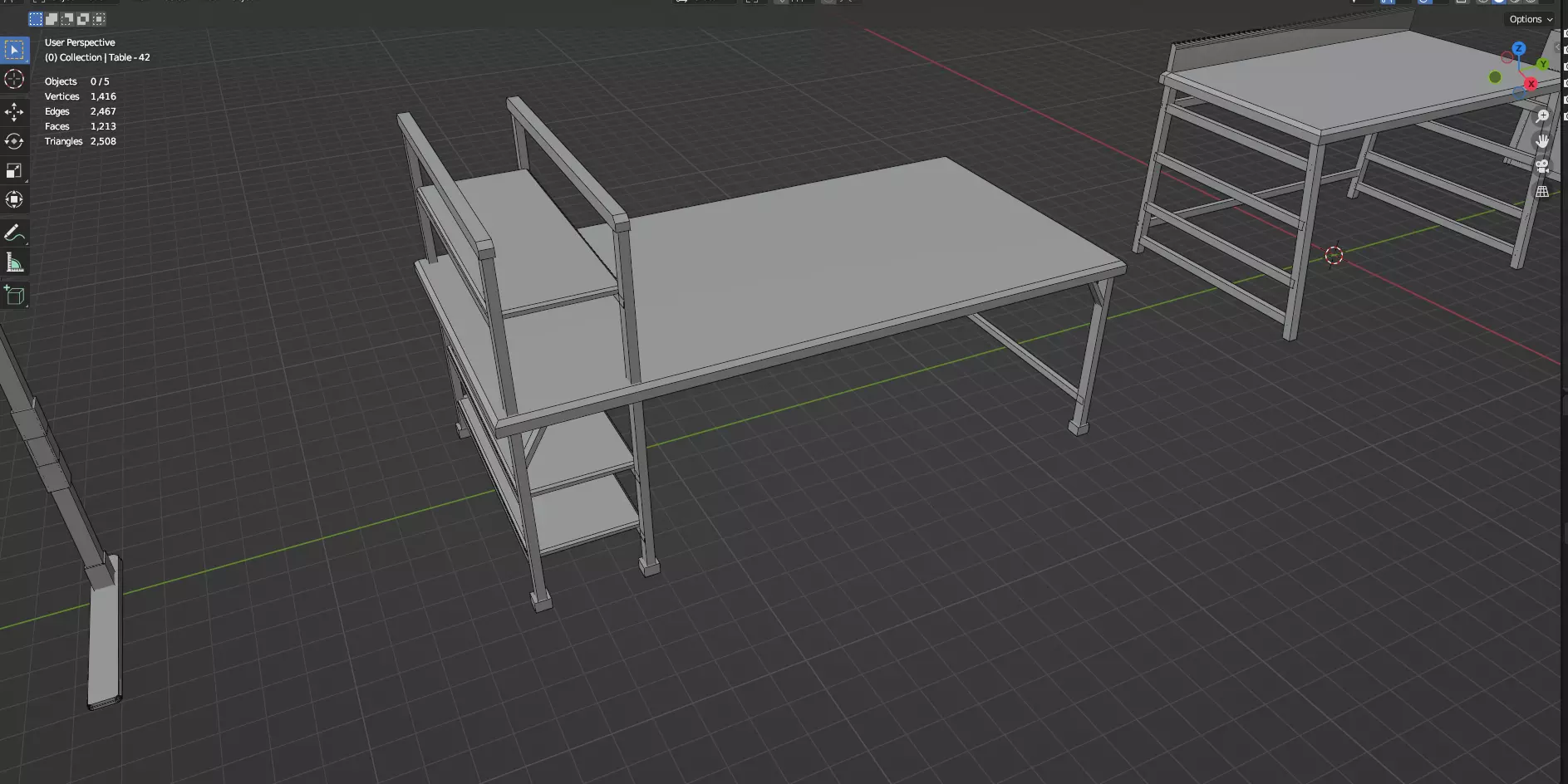 Study Desks And Office Tables Pack - 65 Props - Untextured 3D model_74