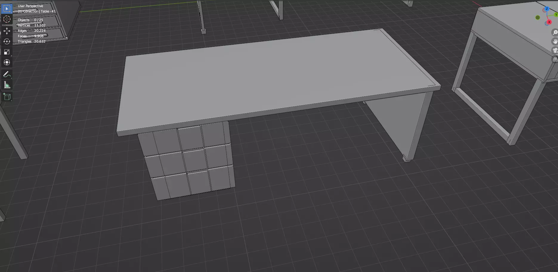 Study Desks And Office Tables Pack - 65 Props - Untextured 3D model_71