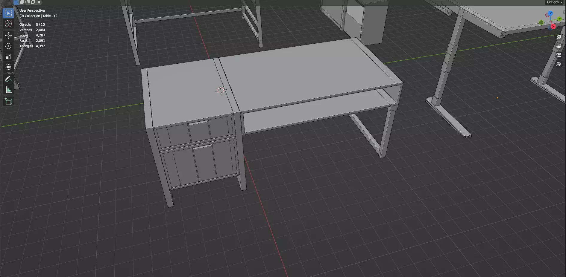 Study Desks And Office Tables Pack - 65 Props - Untextured 3D model_67