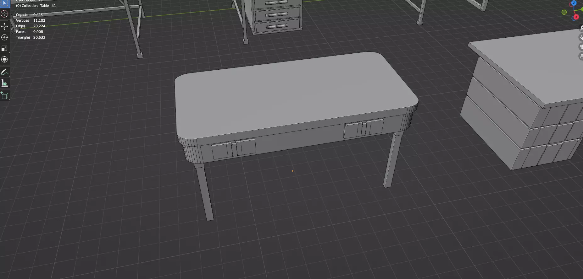 Study Desks And Office Tables Pack - 65 Props - Untextured 3D model_75