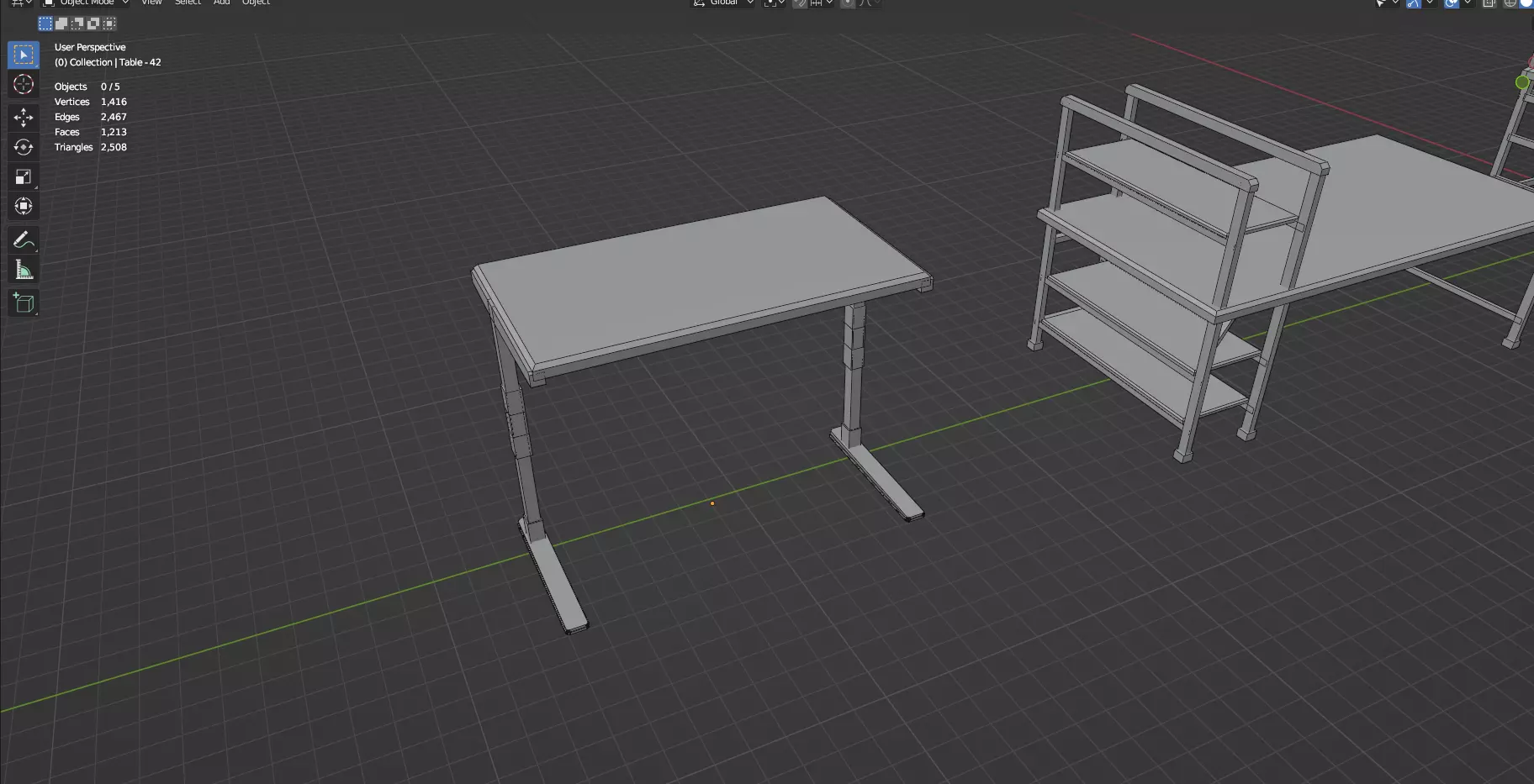 Study Desks And Office Tables Pack - 65 Props - Untextured 3D model_66