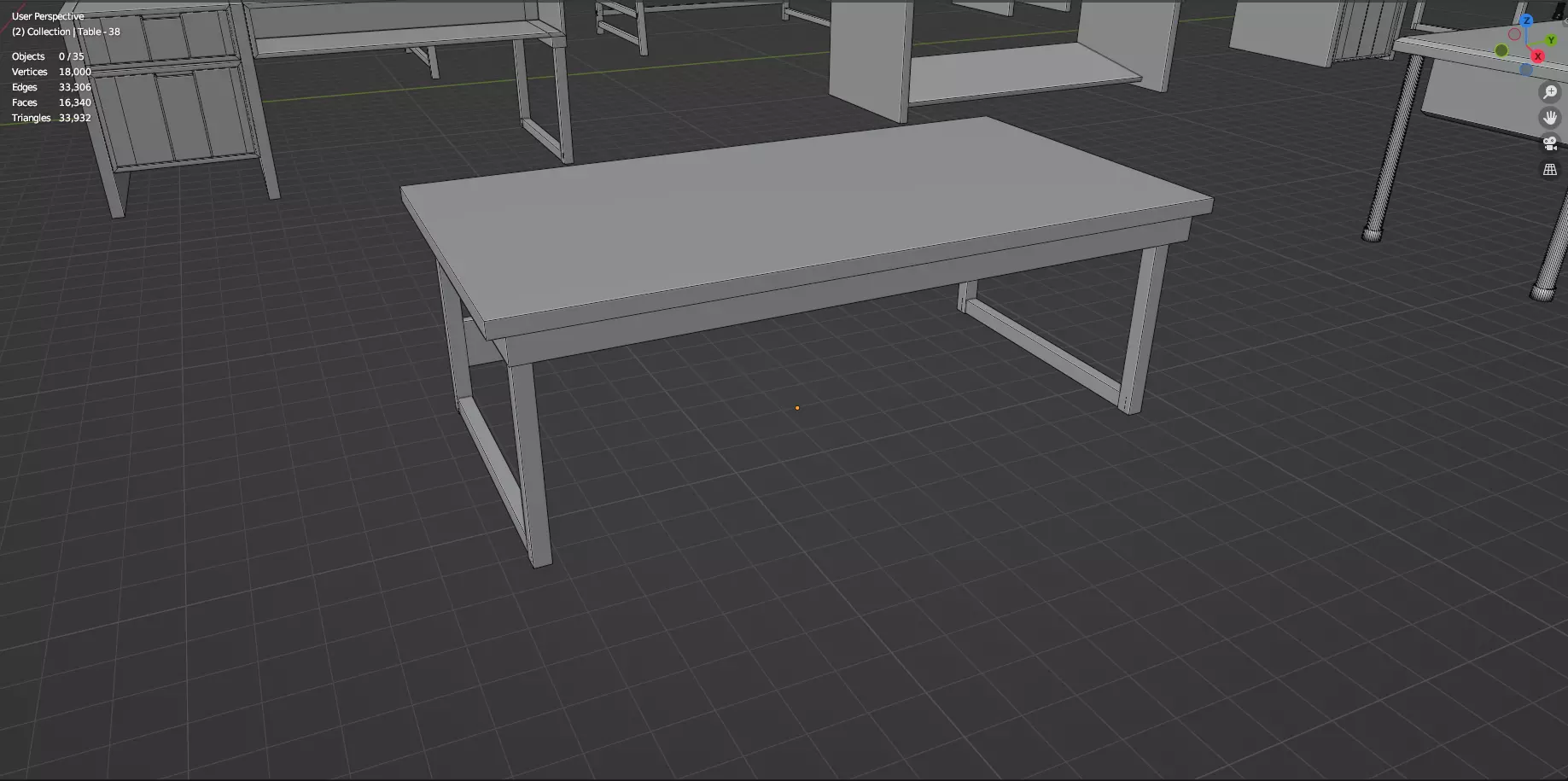 Study Desks And Office Tables Pack - 65 Props - Untextured 3D model_82