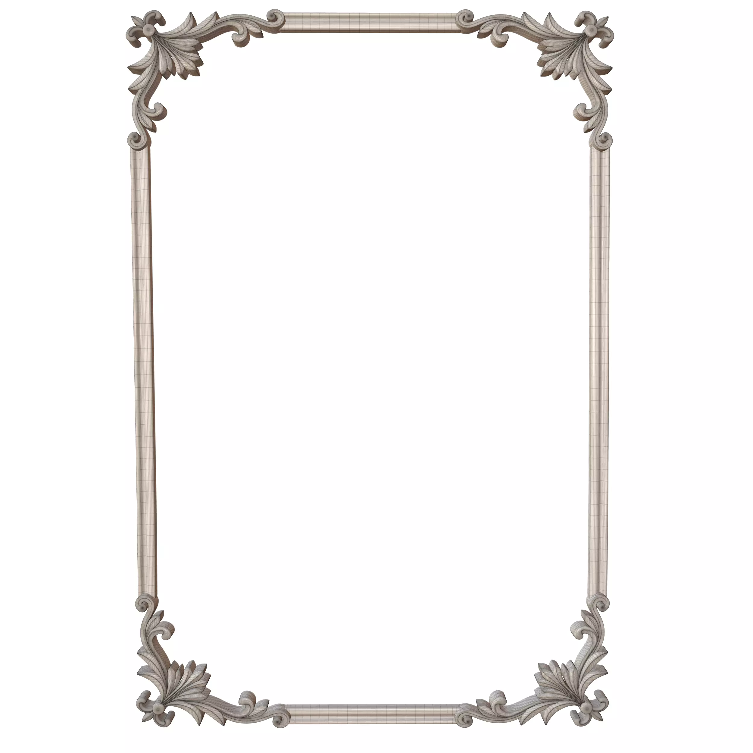 Frame Mirror Ornamental Elegant Classic Vol 03 3D model_13