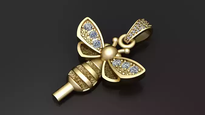 Diamond Bee Pendant