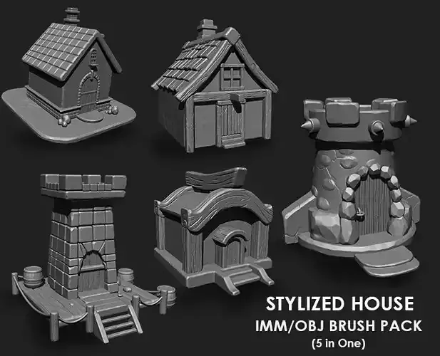 Stylized House IMM Brush Pack 5 in One