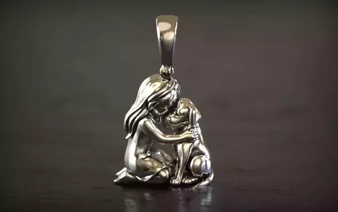 Girl love dog charm